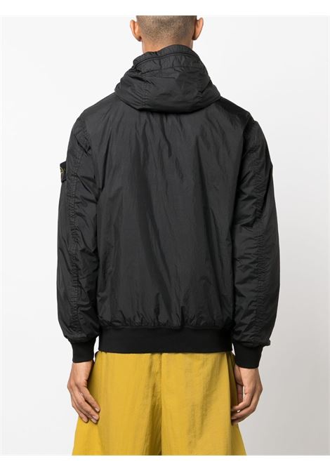 giacca nylon nera con zip e cappuccio classico STONE ISLAND | 791540823V0029